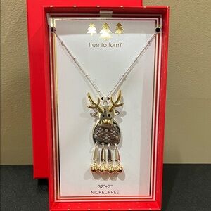 True To Form | Reindeer Pendant Necklace - Dual-Tone